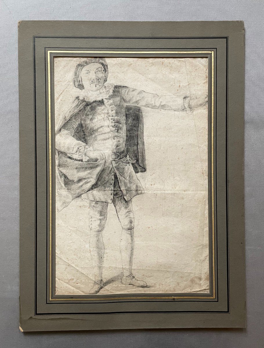 Scaramouche, 18th Century Drawing