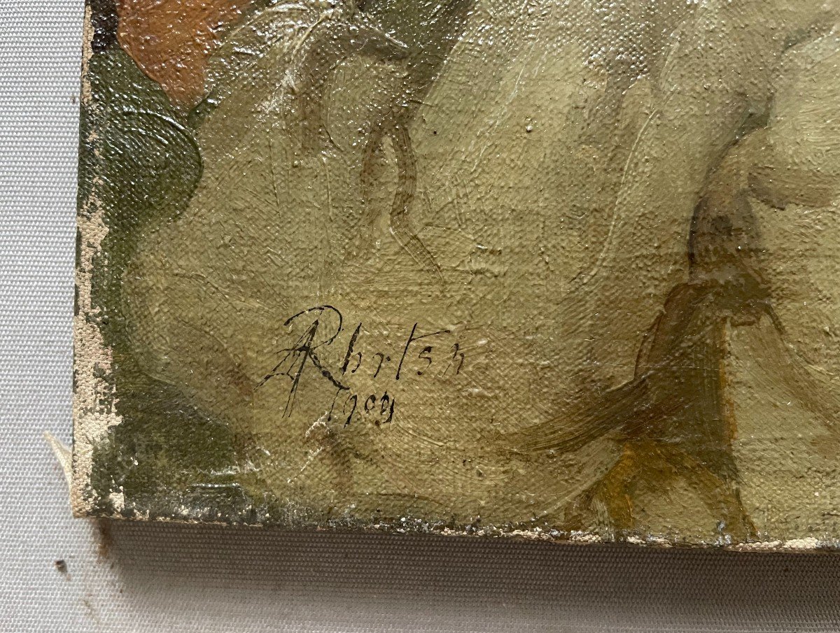 Prophétesse, Huile Sur Toile Début XXe, Signature à Identifier-photo-3