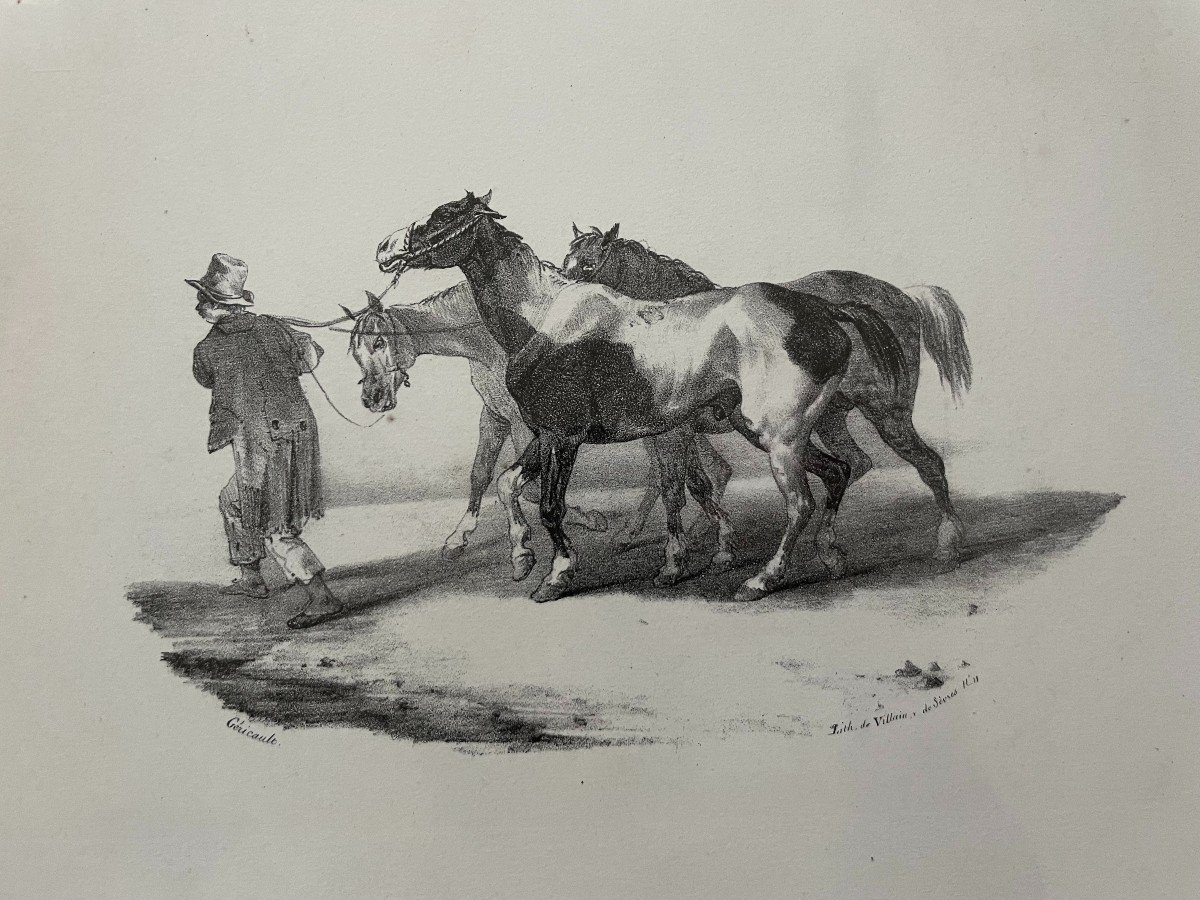 Chevaux, Deux Lithographies d'Après Géricault-photo-3