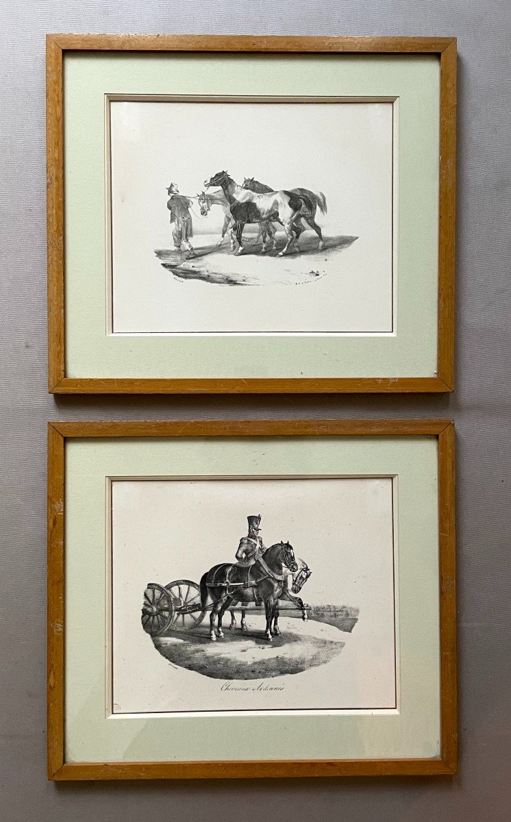 Chevaux, Deux Lithographies d'Après Géricault