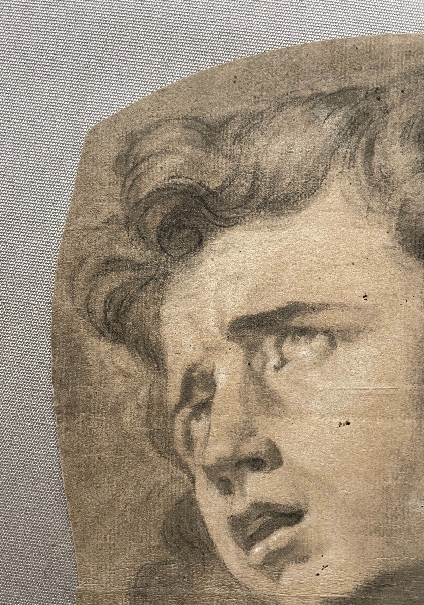 Portrait, Chalk Drawing, 19th Century Or Earlier-photo-2