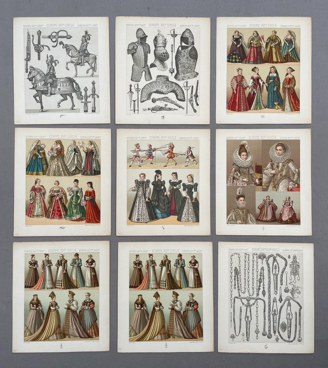 Historical Costume, 167 Plates, 19th Century Lithographs-photo-1