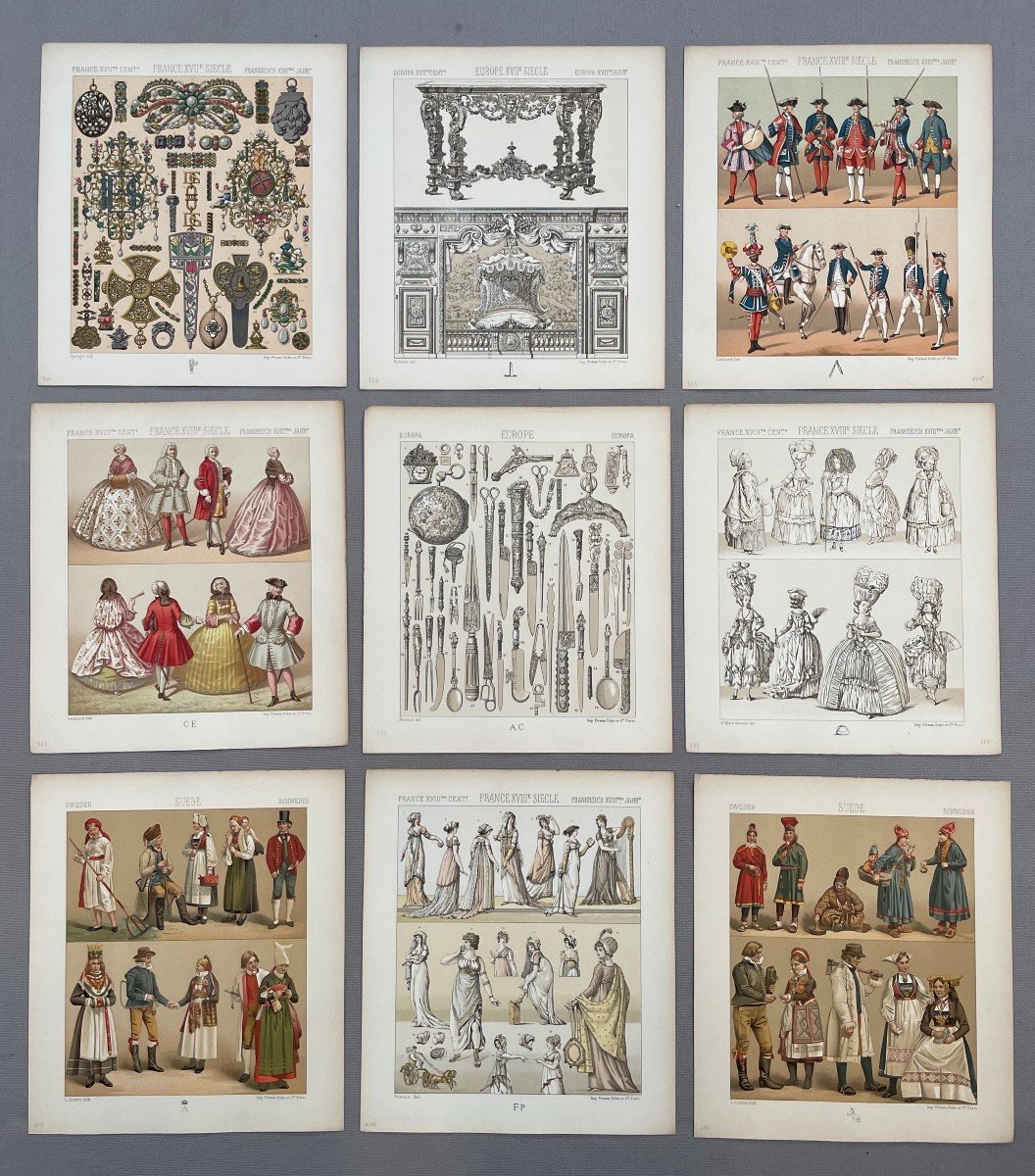 Historical Costume, 167 Plates, 19th Century Lithographs-photo-7