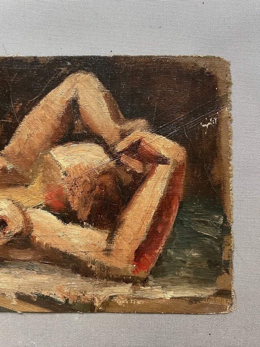 Female Nude, Oil On Canvas-photo-4