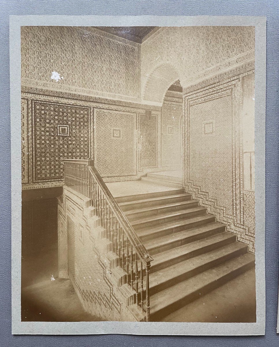 Four 19th Century Photographs, Interior Of An Oriental Palace-photo-2