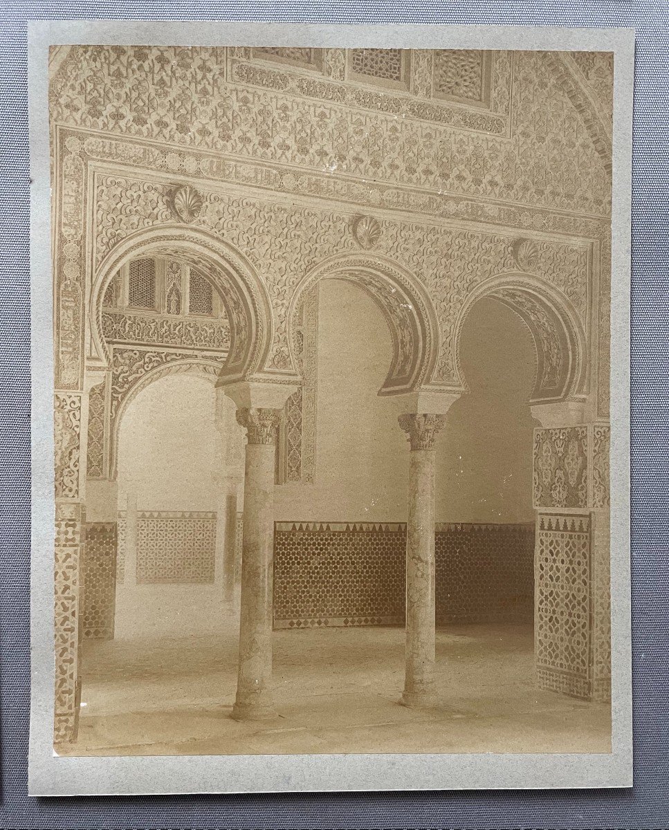 Four 19th Century Photographs, Interior Of An Oriental Palace-photo-2