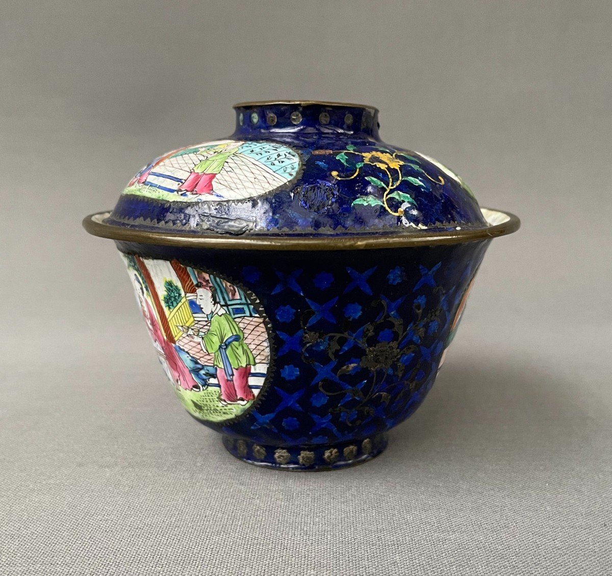 Enameled Copper Bowl, China, 19th Century-photo-2