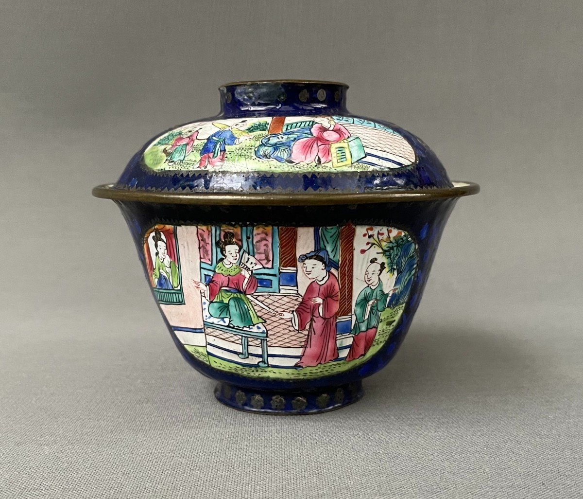 Enameled Copper Bowl, China, 19th Century-photo-3