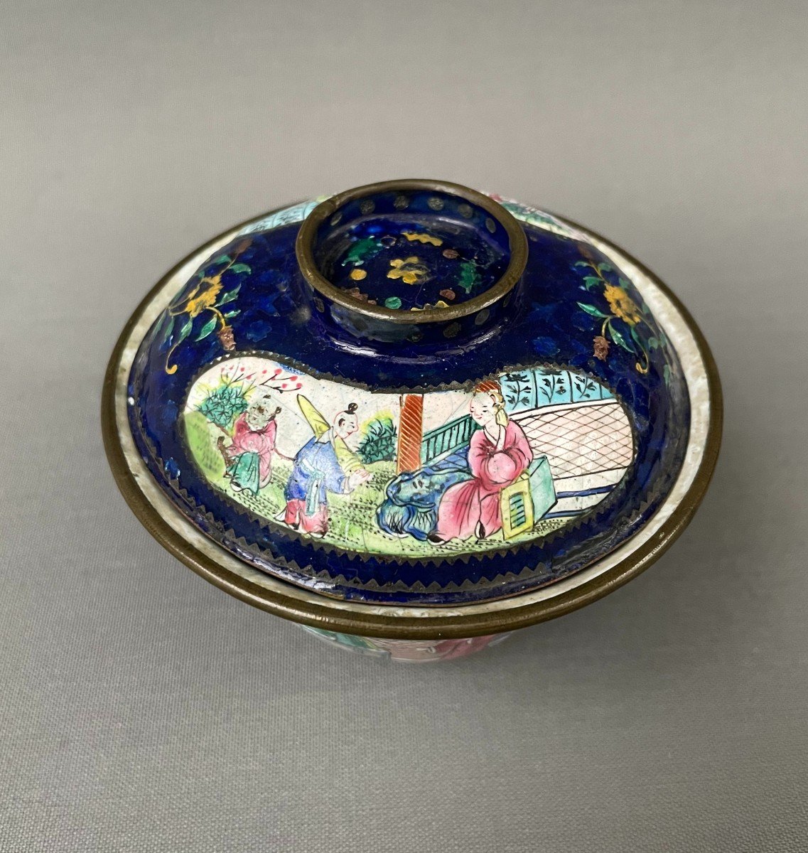 Enameled Copper Bowl, China, 19th Century-photo-4