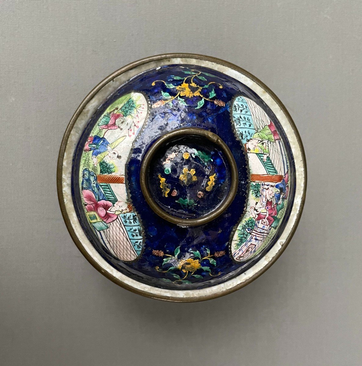 Enameled Copper Bowl, China, 19th Century-photo-1