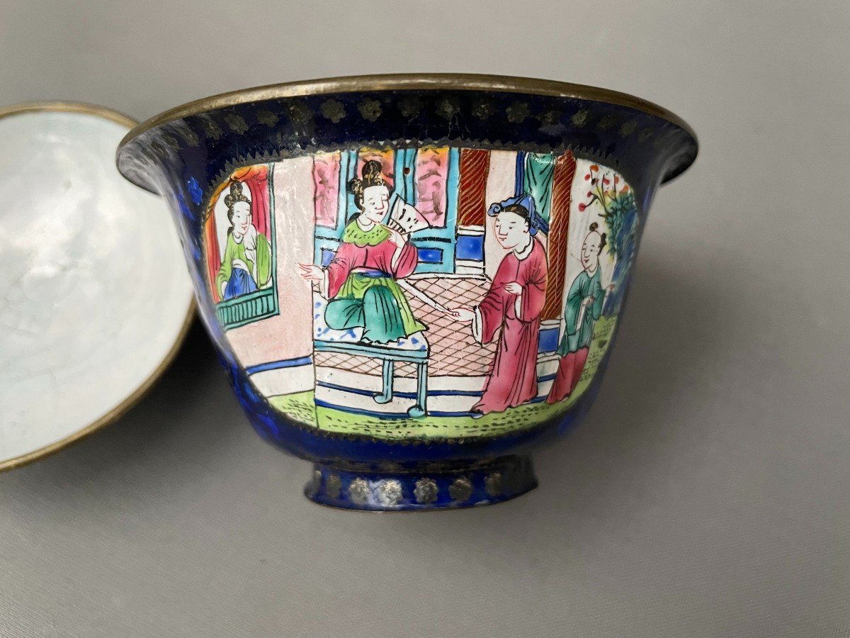 Enameled Copper Bowl, China, 19th Century-photo-4