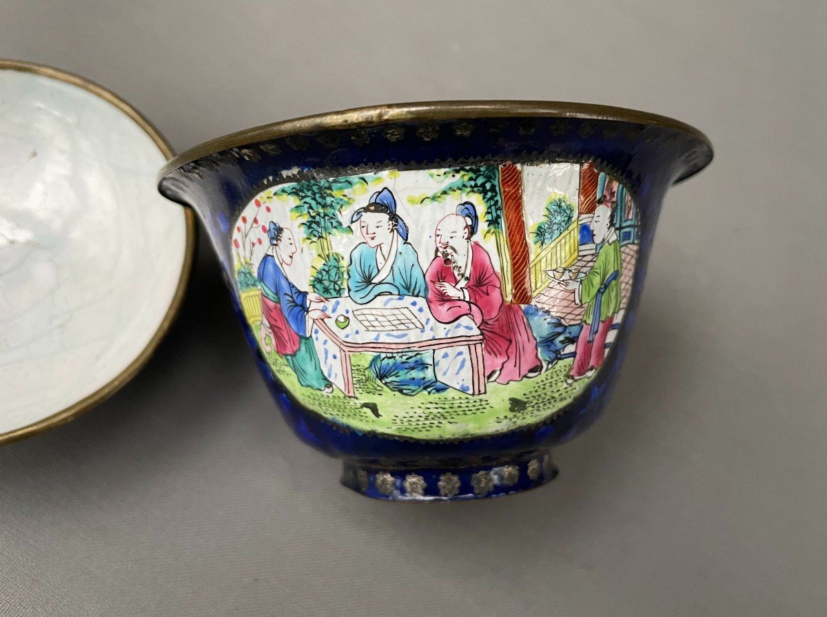 Enameled Copper Bowl, China, 19th Century-photo-6