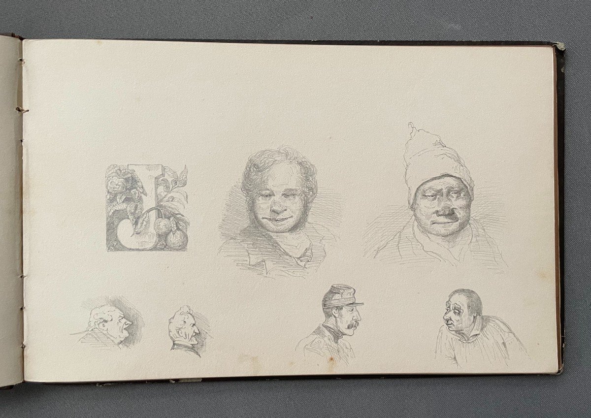 19th Century Drawing Album, 44 Pages-photo-1