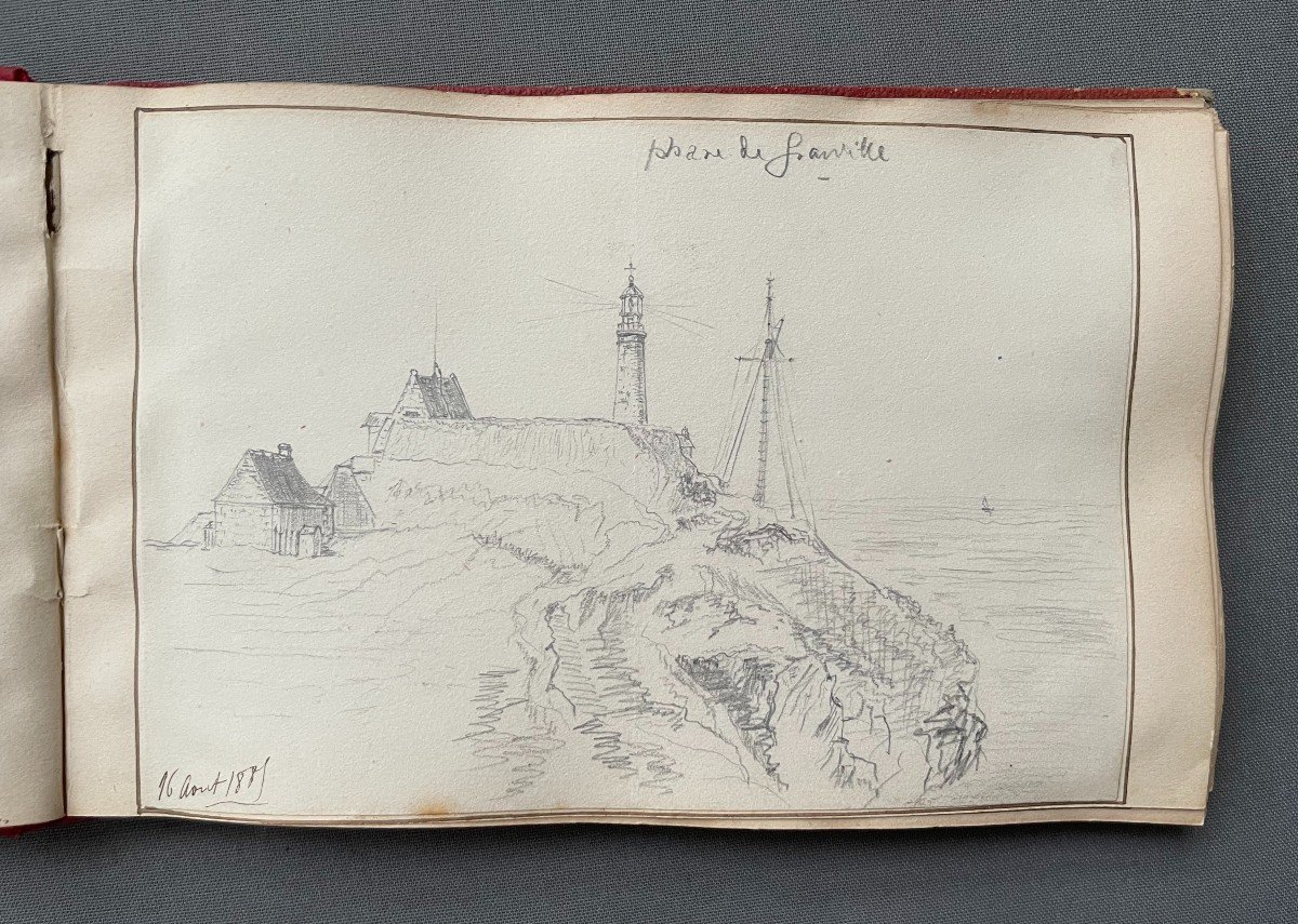 Coutainville, Cherbourg, Dinan, Saint Tropez, Cannes, Nice, Album Of 43 Drawings-photo-2