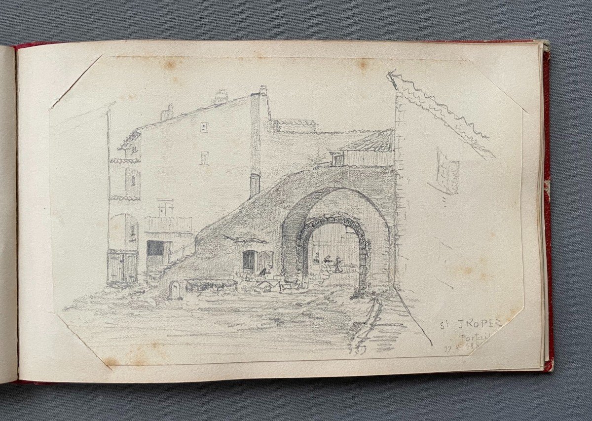 Coutainville, Cherbourg, Dinan, Saint Tropez, Cannes, Nice, Album Of 43 Drawings-photo-6