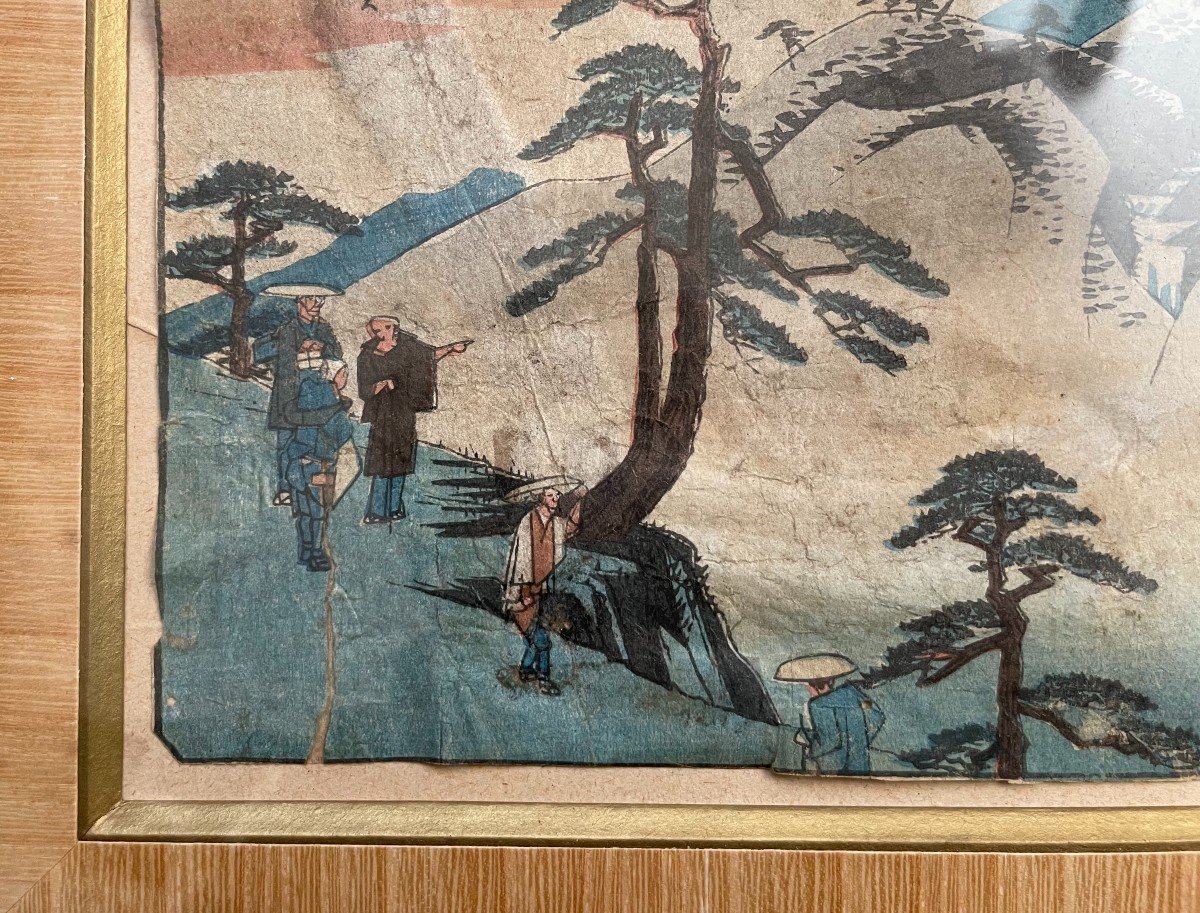 Japon, Trois Estampes d'Après Hiroshige, Vers 1840-photo-4