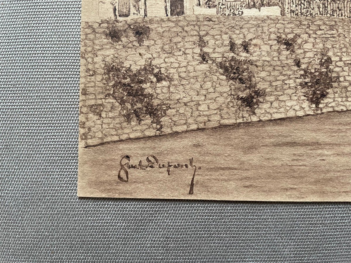 Salies De Béarn, Lavis d'Encre, Signature à Identifier-photo-3