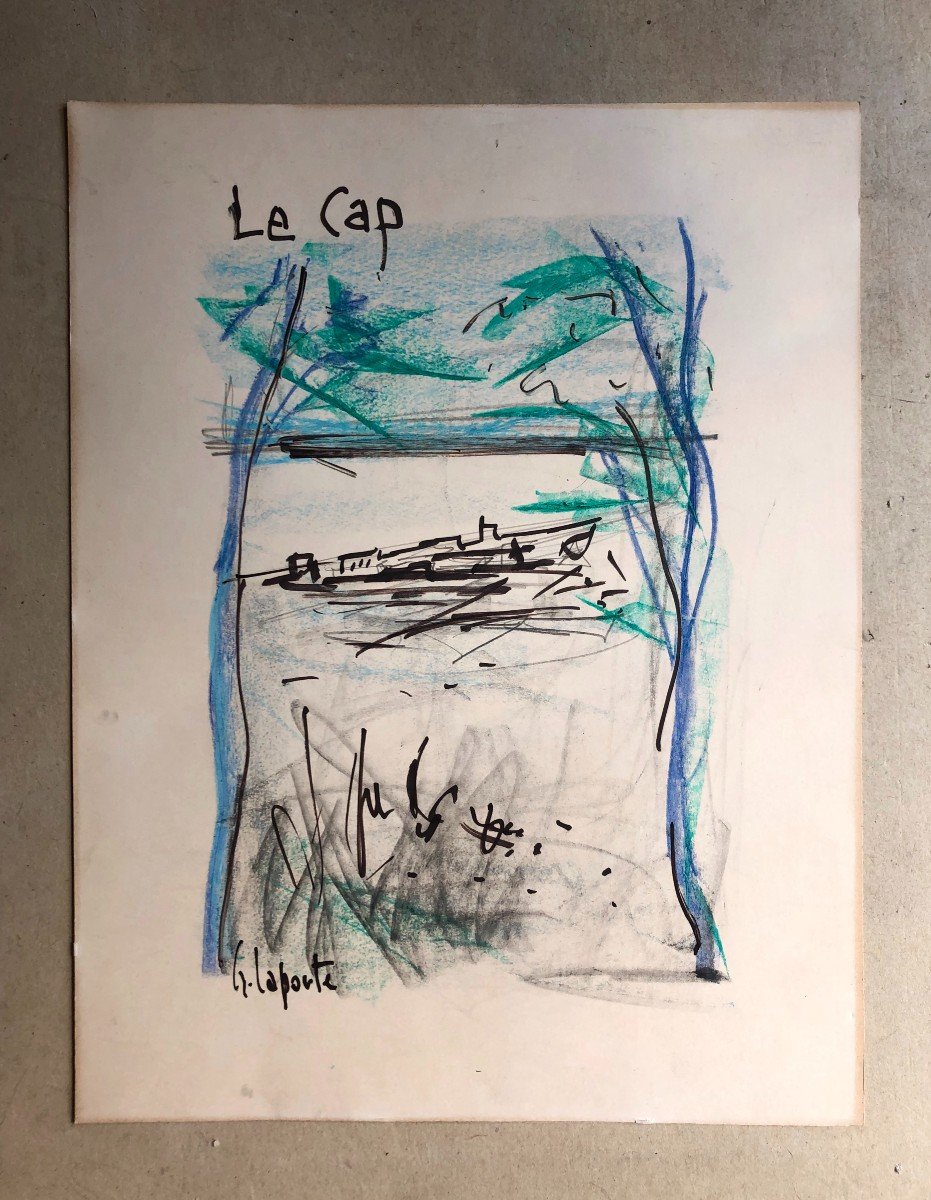  Georges Laporte, 'le Cap', Felt And Pastel-photo-2