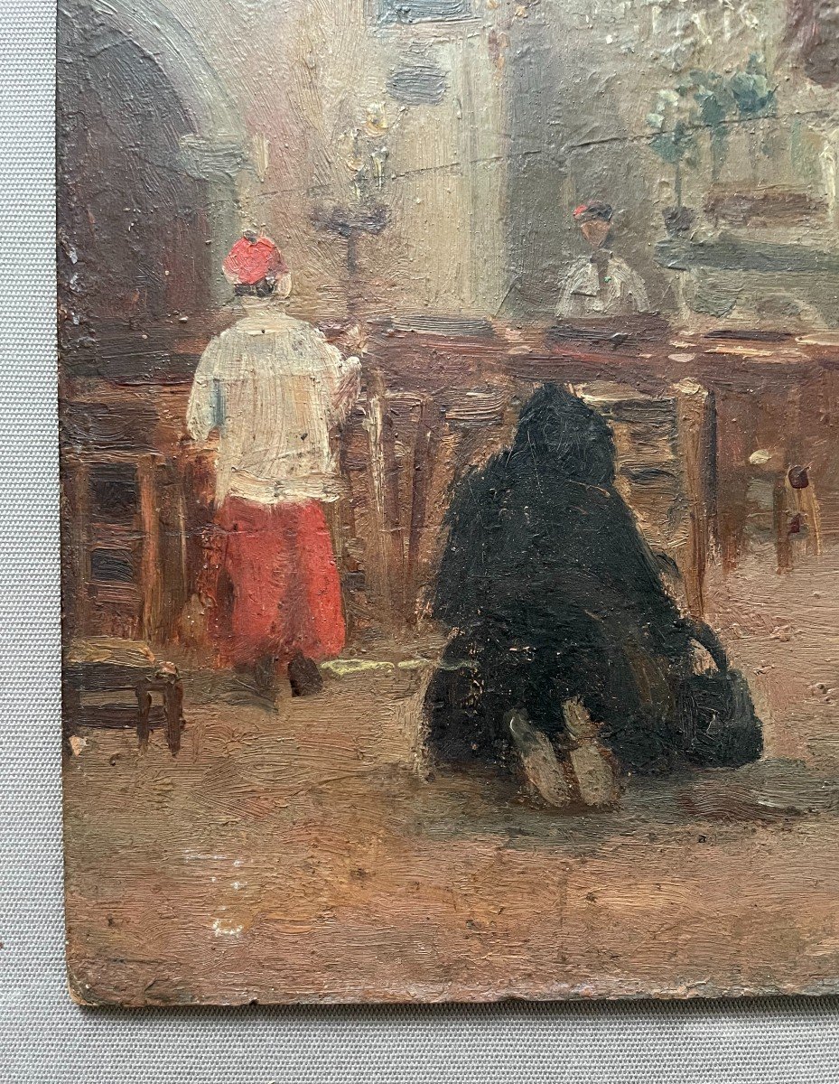 Church Interior, Oil On Cardboard, Early 20th Century-photo-2