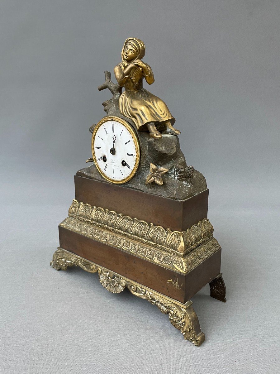 Pendule En Bronze, Epoque Restauration-photo-3