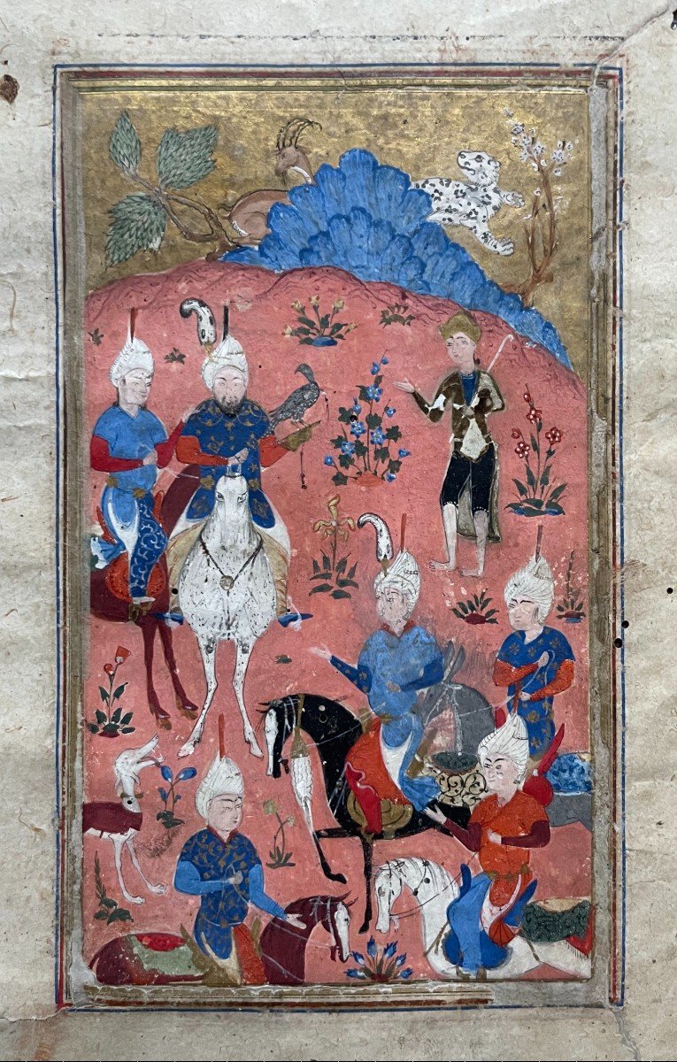 Iran, 16th Century, Miniature, Sultan Mas'ud Accompanied By A Turkmen