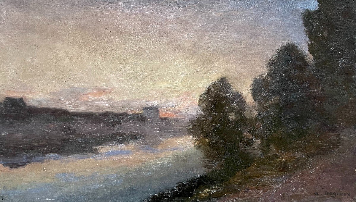 Albert Dagnaux, River Banks At Dusk