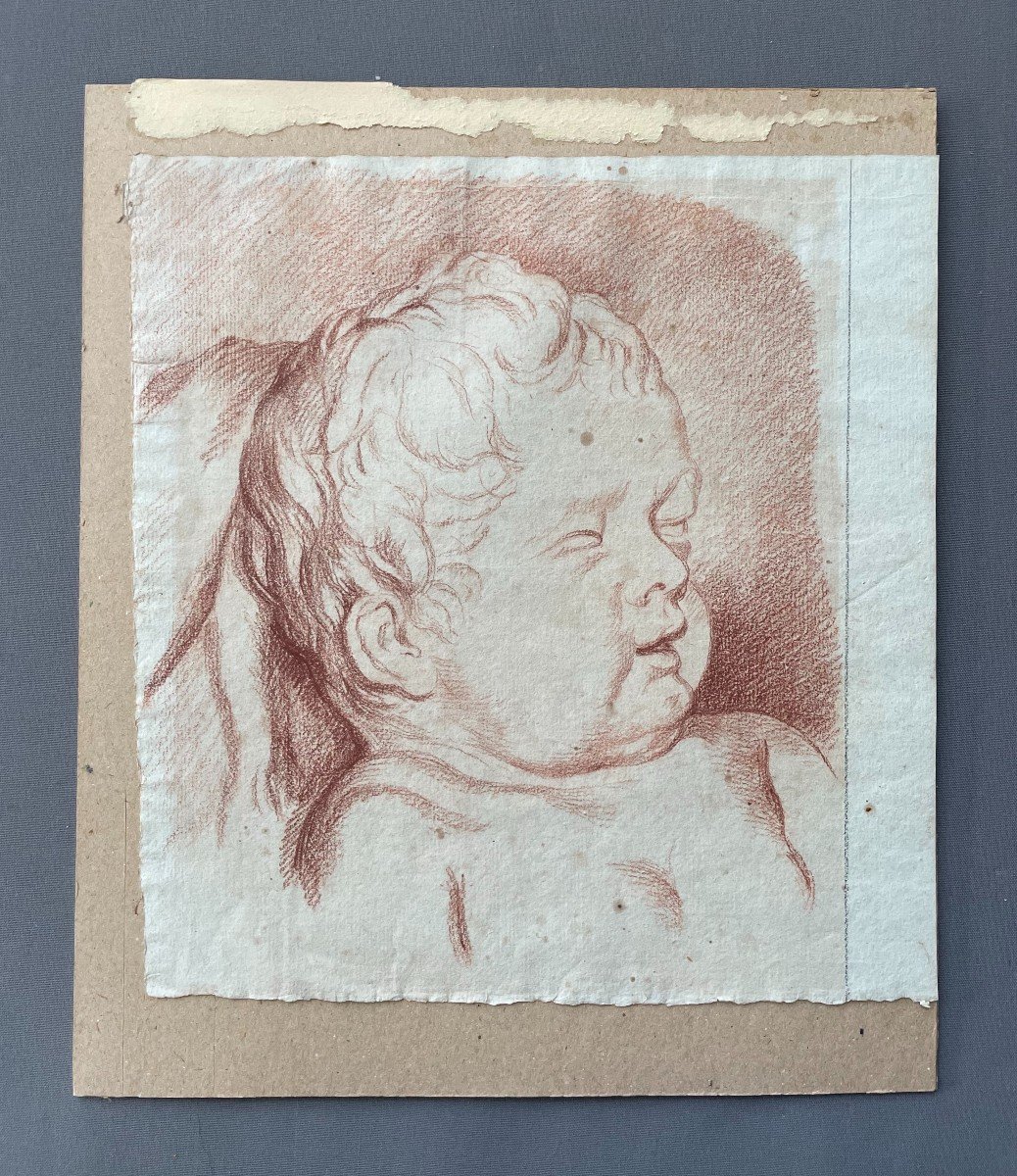 Portrait Of A Young Child, Drawing, Red Chalk-photo-2