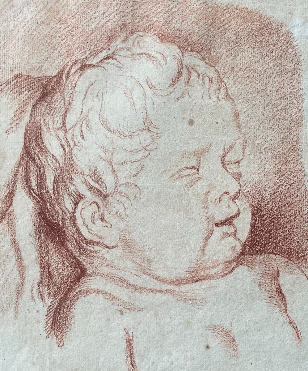 Portrait Of A Young Child, Drawing, Red Chalk