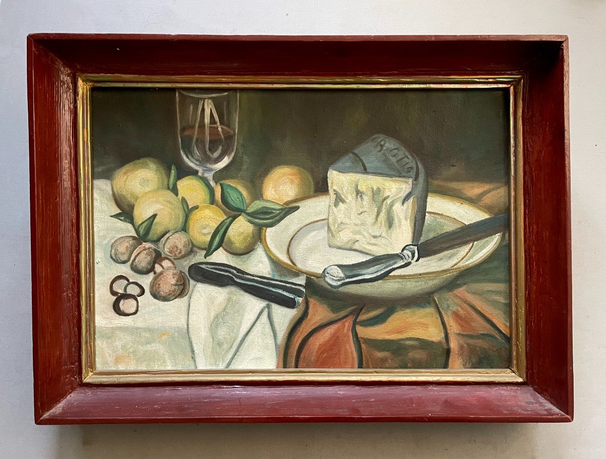 Still Life, Oil On Canvas, Mid-20th Century-photo-2