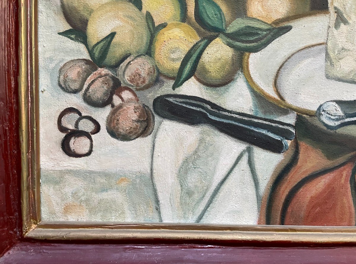 Still Life, Oil On Canvas, Mid-20th Century-photo-2