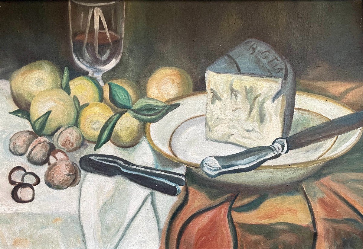 Still Life, Oil On Canvas, Mid-20th Century