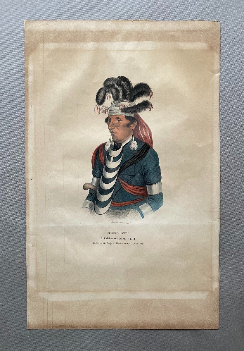 A Celebrated Miami Chief, Lithograph After James Otto Lewis-photo-2