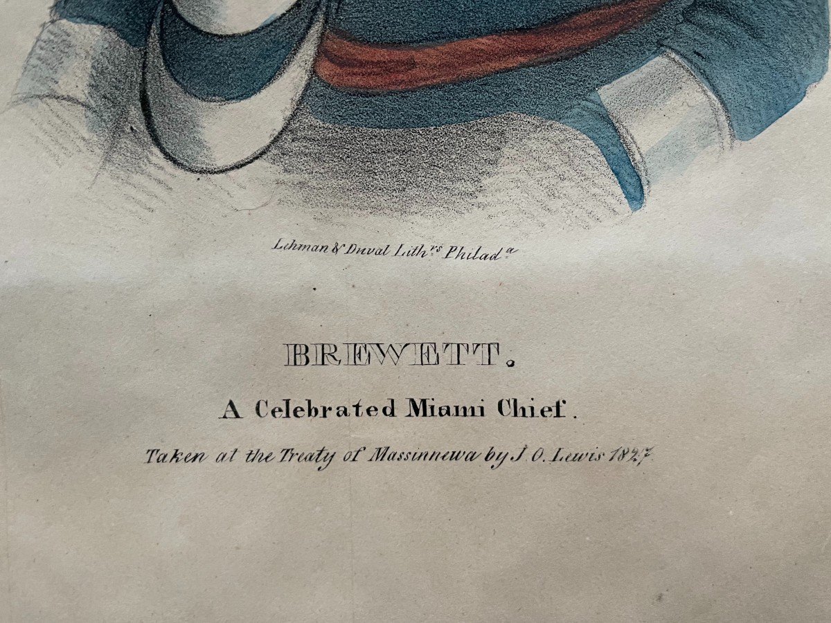 A Celebrated Miami Chief, Lithograph After James Otto Lewis-photo-3