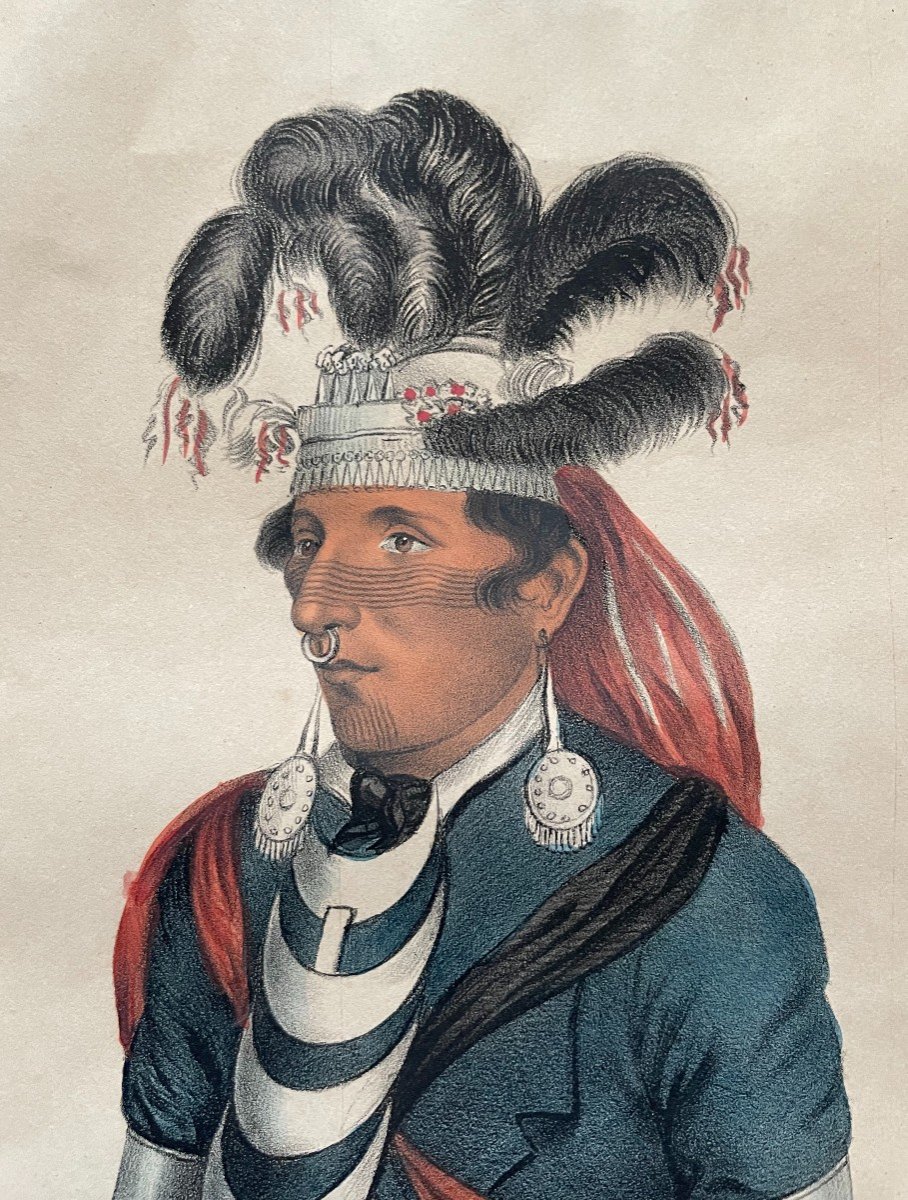 A Celebrated Miami Chief, Lithograph After James Otto Lewis-photo-4