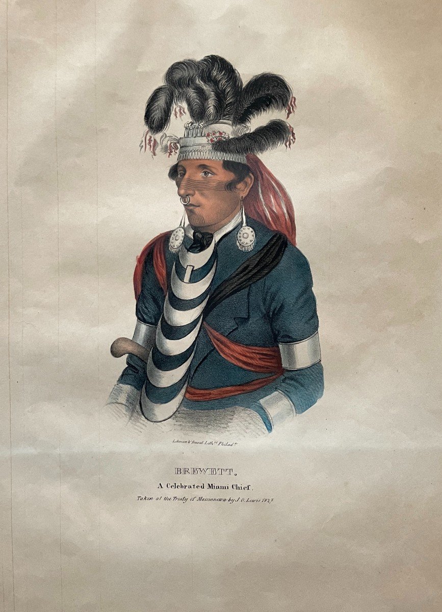 A Celebrated Miami Chief, Lithograph After James Otto Lewis