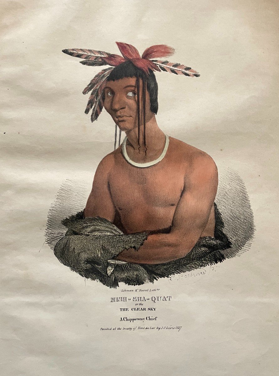 A Chippeway Chief, Lithograph After James Otto Lewis