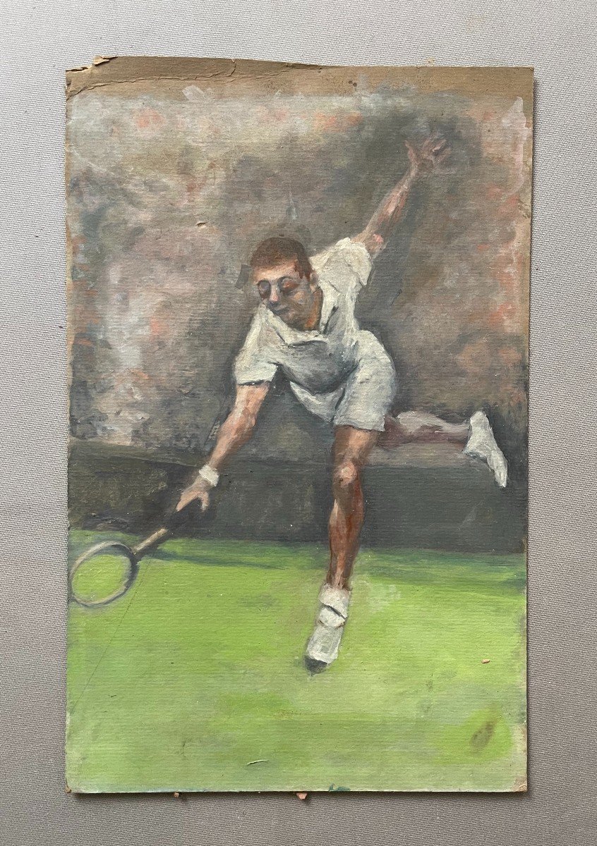 Tennis Player, Gouache, Early 20th Century