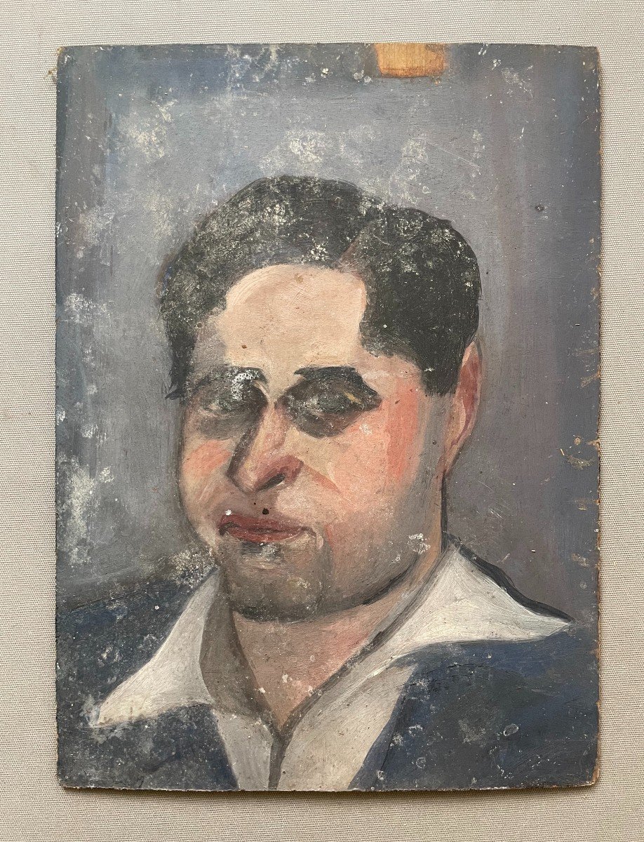 Portrait Of A Man, Oil On Panel, Early 20th Century