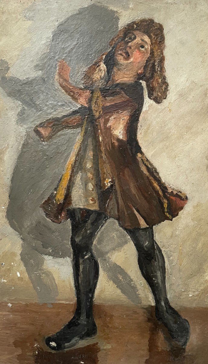 Character, Oil On Cardboard, Early 20th Century-photo-2