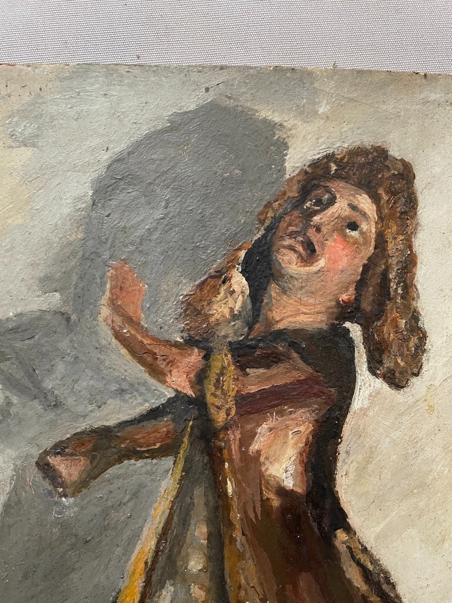 Character, Oil On Cardboard, Early 20th Century-photo-3