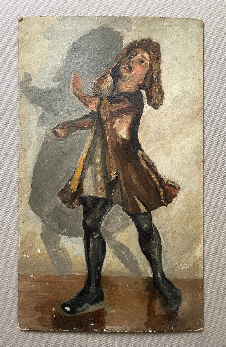 Character, Oil On Cardboard, Early 20th Century