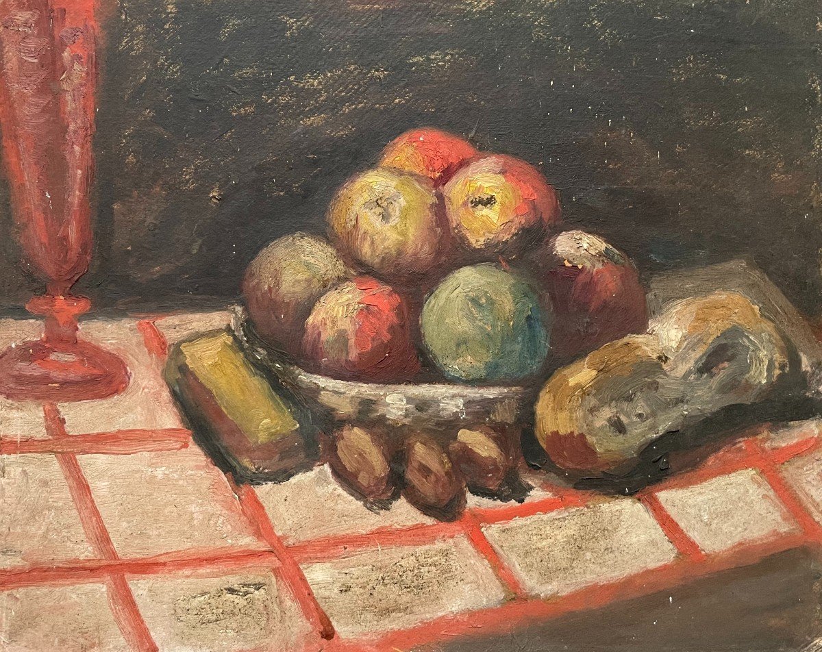 Still Life, Oil On Cardboard