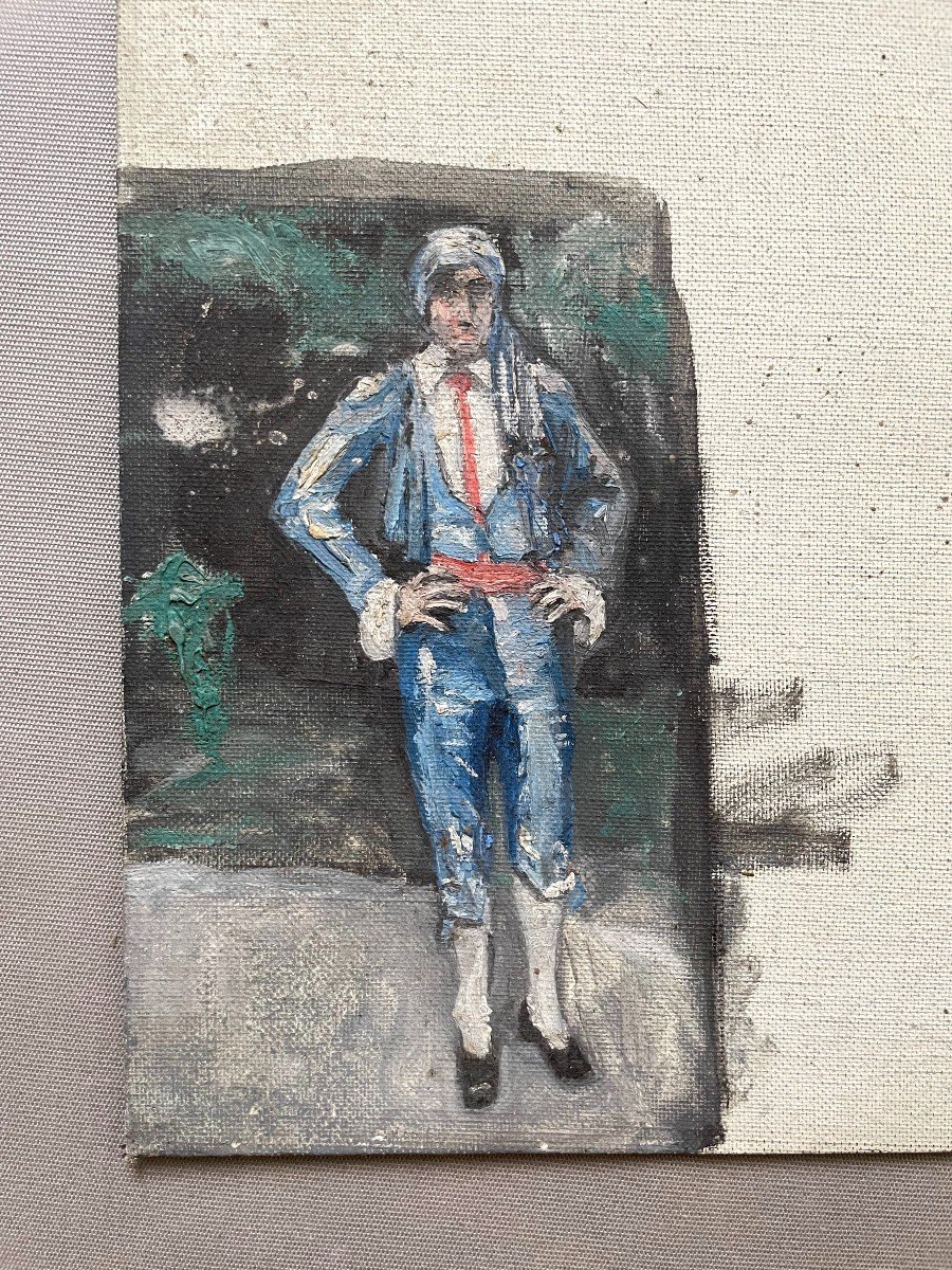 Torero, Esquisse, Huile Sur Carton Toilé-photo-2