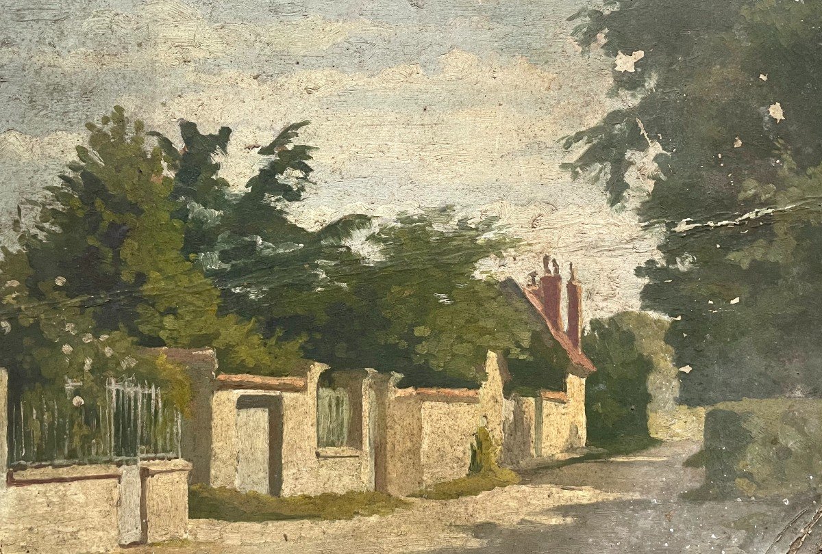 Vue De Rue, Huile Sur Carton, Début XXe