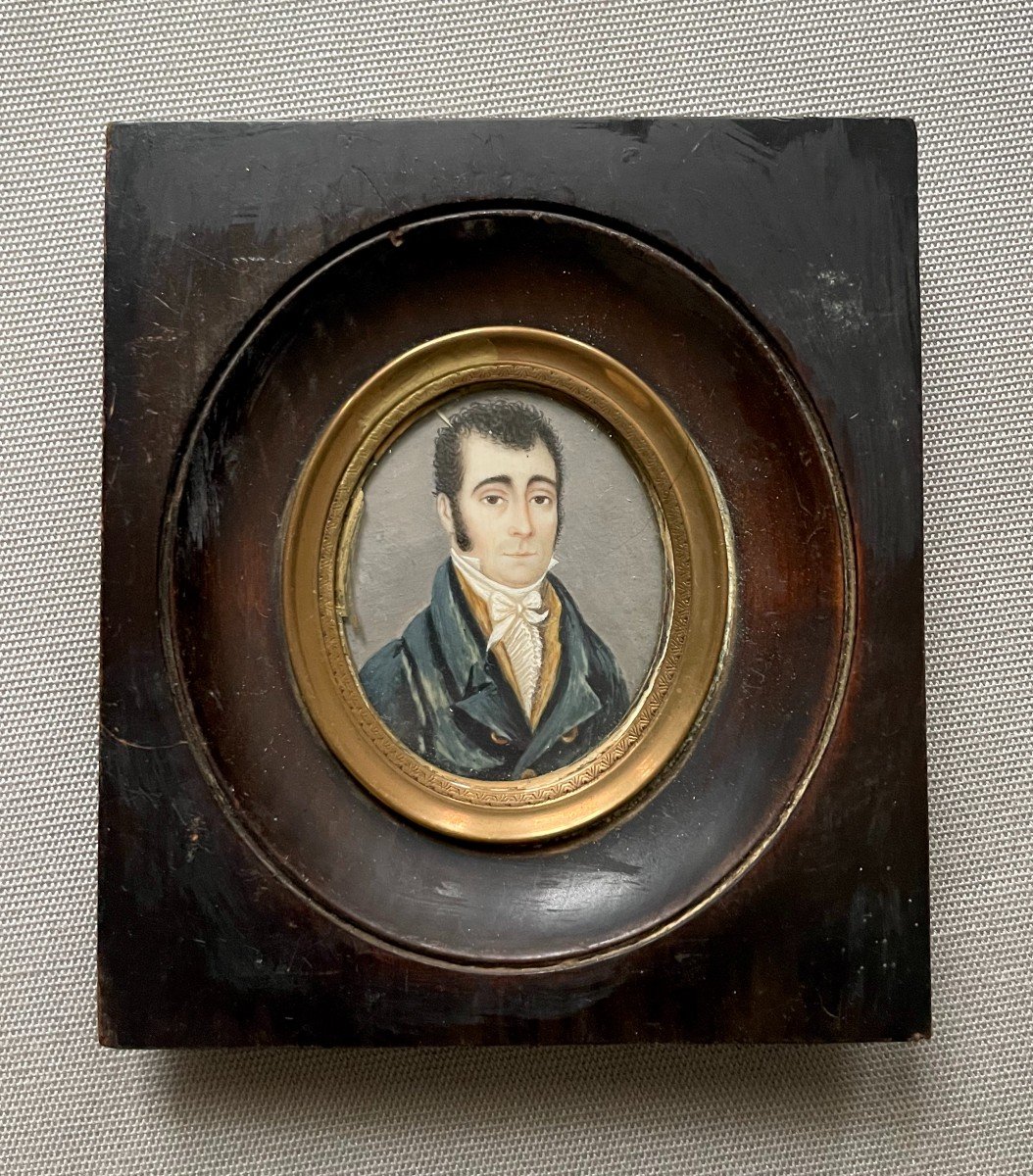 Pair Of Miniature Paintings, Early 19th Century-photo-4