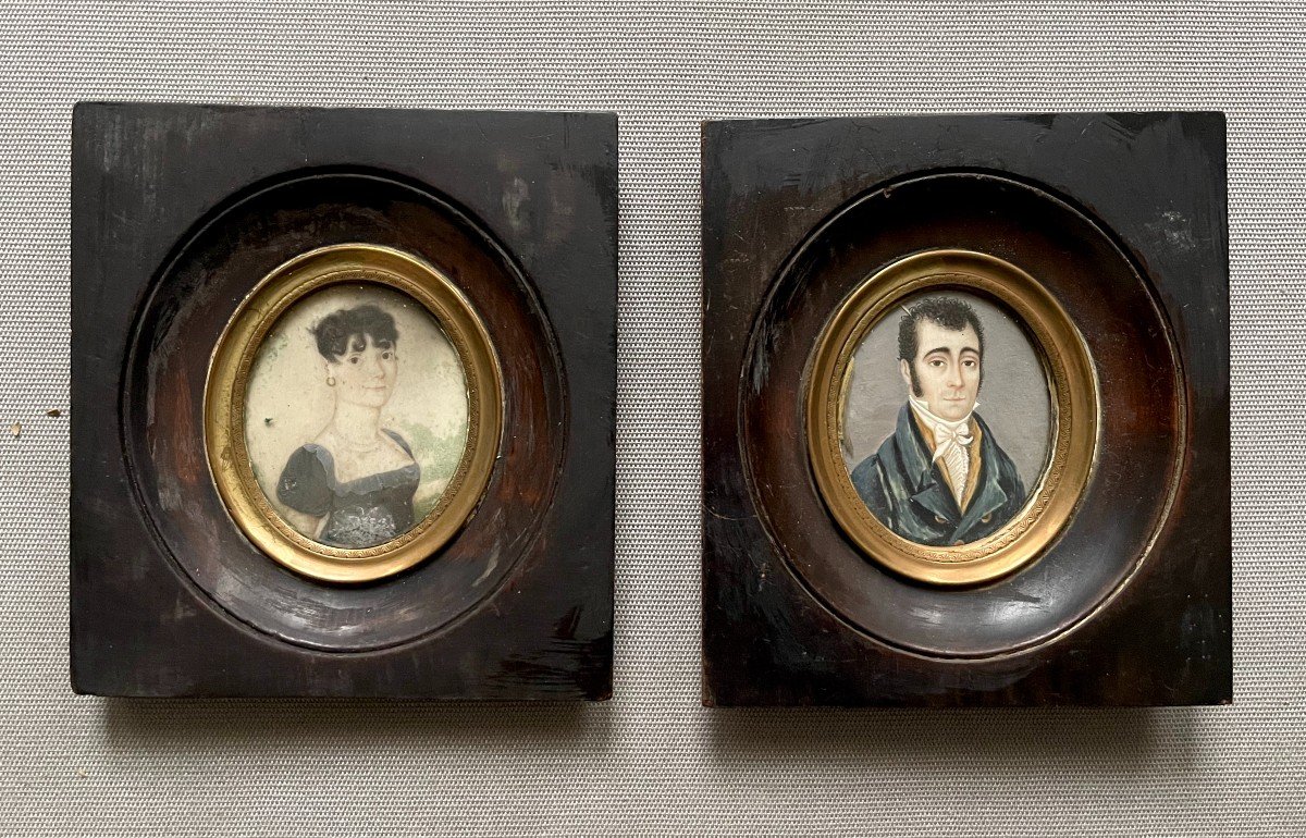 Pair Of Miniature Paintings, Early 19th Century