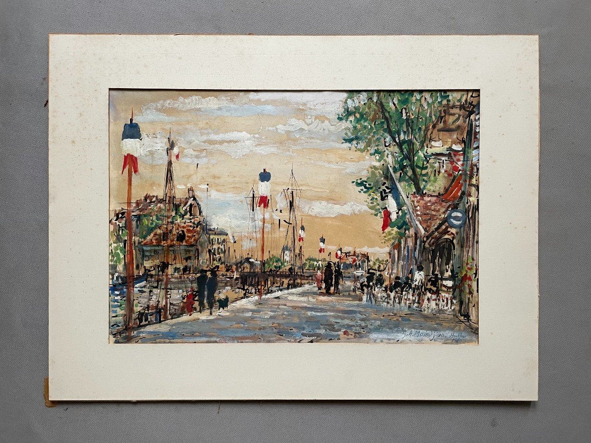 Garabed A. Momdjian, Honfleur, 1960, Gouache-photo-2