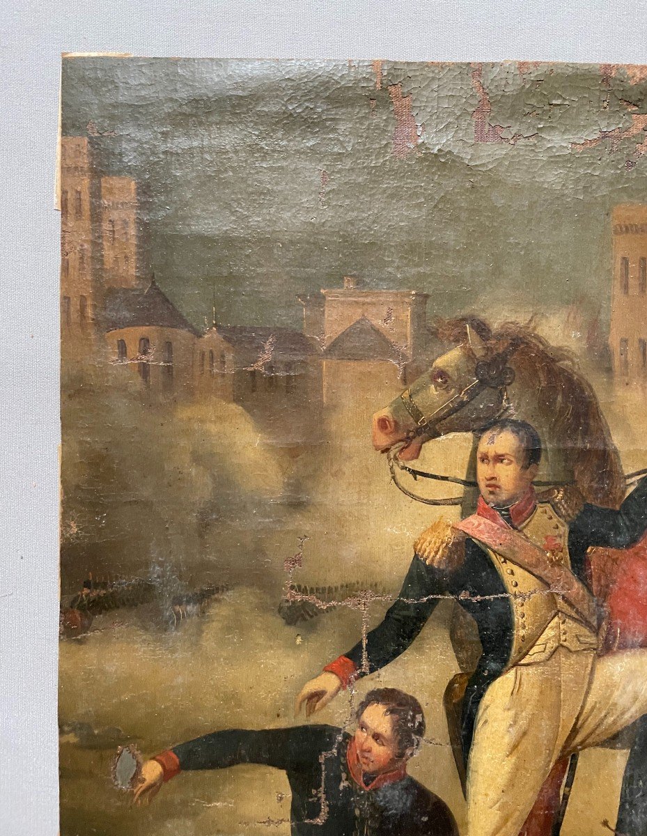 Napoleon Wounded At Rastisbon, Oil On Canvas To Be Restored-photo-3