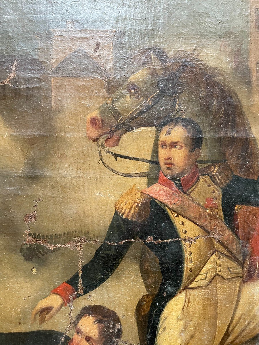 Napoleon Wounded At Rastisbon, Oil On Canvas To Be Restored-photo-4