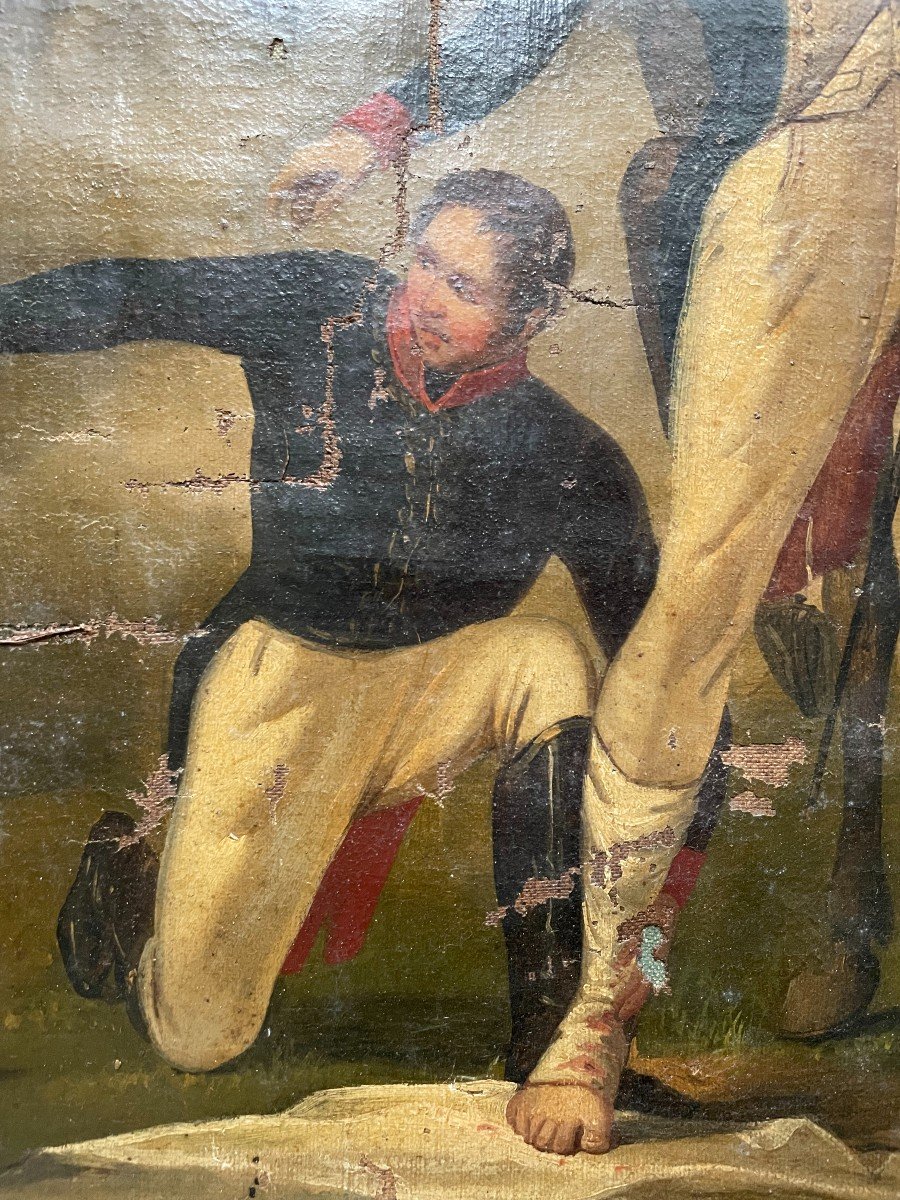 Napoleon Wounded At Rastisbon, Oil On Canvas To Be Restored-photo-5